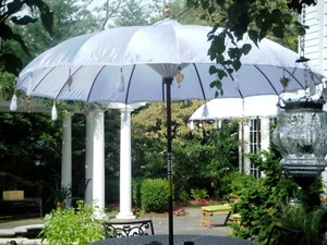 Handmade Balinese Umbrella - 3m wide available White, Purple, Blue or Black - Picture 1 of 21