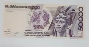 50,000 Pesos 1987 Mexico AU/Unc Series AW - Picture 1 of 2