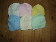 New hand knitted baby hat in white, pink, lemon, cream, mint or blue newborn 