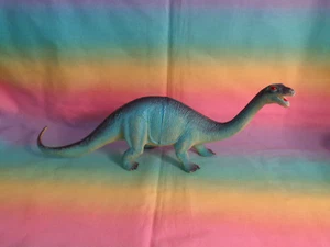 Apatosaurus Rubber Dinosaur Figure Blue / Yellow / Grey - as is - China - Picture 1 of 11