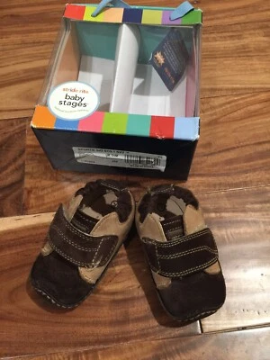 ZAPATOS STRIDE RIDE NIÑOS GUISANTE POD ETAPA 1 MARRÓN OSCURO GAMUZA TOPO TALLA 2MW EEUC Foto 1 de 4