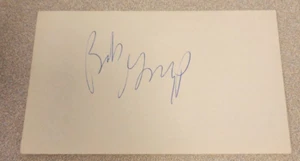 BOB GRYP SIGNED 3x5 INDEX CARD NHL AUTOGRAPH BOSTON BRUINS WASHINGTON CAPITALS - Picture 1 of 2