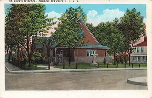 SEA CLIFF LI NUEVA YORK IGLESIA EPISCOPAL DE SAN LUCAS c1930 DE COLECCIÓN POSTAL 080124 T - Imagen 1 de 2