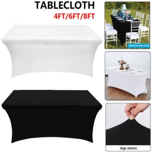 Fitted Tablecloth Stretch Spandex Market Wedding Party Table Cover Cloth Trestle - Picture 1 of 17