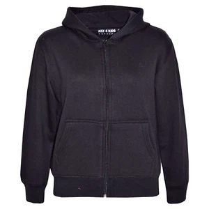 Kids Boys Girls Unisex Plain Fleece Hoodie Zip Up Style Zipper Age 2-13 Year - Picture 1 of 42