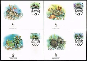 Antigua and Barbuda 1987 ☀ W.W.F. - Sea & Waterlife ☀ 4x FDC - Picture 1 of 1
