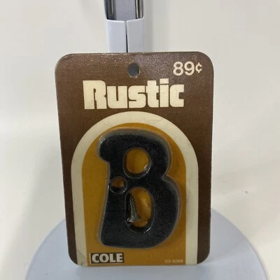 Vintage Cole Rustic Aluminum Cast Metal Mailbox Letters NOS Letter B - Image 1 of 4