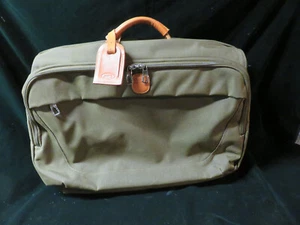 Bric's Business Overnighter Carry-On Tan Ballistic Nylon & Leather NICE! - Picture 1 of 14