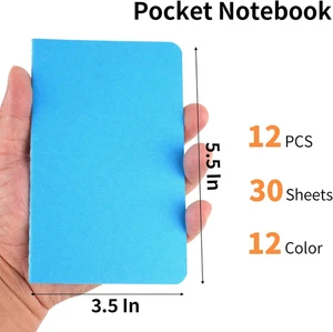 12er Pack Mini Pocket Notizbuch 3,5 x 5,5 Zoll liniert kleine Zeitschriften für Kinder, Farbe - Bild 1 von 7