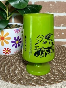 Vintage Capricorn Tiara Zodiac Pedestal Glass MCM 70s Retro Collectible Green - Picture 1 of 8