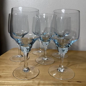 Sasaki Harmony Azurblau Groß 7" Weingläser Kelche Stielgläser Japan 6er Set - Bild 1 von 6