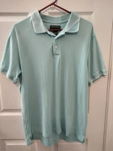 Saddle red Men's Lite Blue Short Sleeve Shirt Size Large - Picture 1 of 7