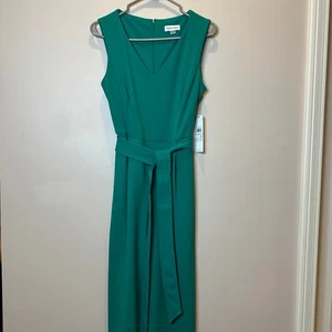 Neu mit Etikett Calvin Klein Kelly Damen-Overall grün ärmellos Gürtel kurz geschnitten Größe 6 - Bild 1 von 12