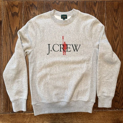 Sudadera J Crew Heritage Oarsman Crew Gris Bordada Para Hombre Talla XS Foto 1 de 4