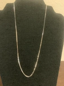 Rhodium Plated 925 Sterling Silver Curb Chain 2.3mm 20 Inches Long - Picture 1 of 18