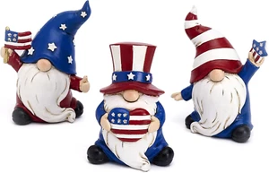 4Th of July Decorations Patriotic Gnomes for Home Decor, Medium 3Pcs USA Garden - Picture 1 of 12