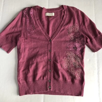 Cárdigan Floral Sonoma Púrpura Manga Corta Estilo Años Y2k 00 Talla S A202 Foto 1 de 4