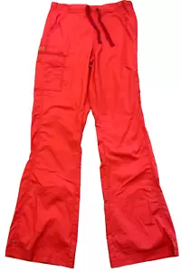 WonderWink Flare Leg Scrub Pant Womens S TAL Coral Pockets Elastic Back Stretch - Picture 1 of 10