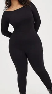 Torrid Catsuit Overall Stretch volle Länge schwarz Langarm Größe 4 neu mit Etikett - Bild 1 von 3