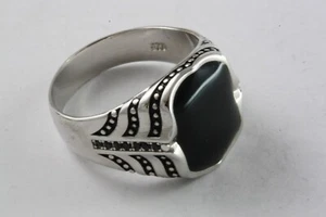 HERRENRING ONYX SIEGELRING BIKER SILBERRING ECHT 925 SILBER / 115 - Bild 1 von 4