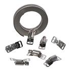 Silver Band Hose Clamp Assortment Kit 16.4ft Screw Duct Pipe Clamp  Hose