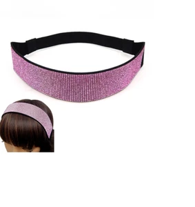 Stylish Pink Crystal Rhinestone Pave Stretch Headband - Picture 1 of 2