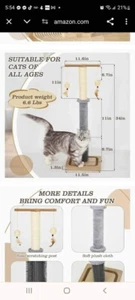 Cat Scratching Post, Cat Scratcher Post with Interactive Track Toys 34 inches - Picture 1 of 3