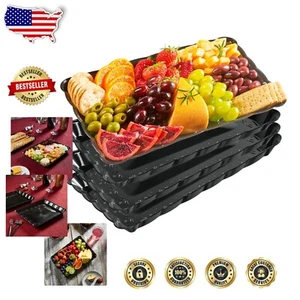 Elegantes platos desechables negros 9x13 - Juego de 4 para fiestas con estilo - Imagen 1 de 11