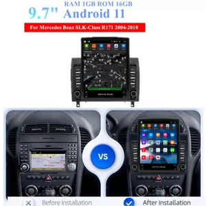 Radio Stereo 9,7" Android 11 GPS Navi Wifi 16G per Mercedes R171 SLK-Classe 04-10 - Foto 1 di 12