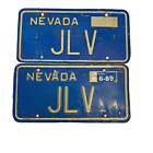 Nevada License Plate Vintage Matching Set Of 2