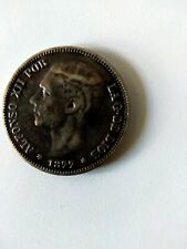 Vendo moneda antigua de Alfonso XII ,son 5pesetas del año 1877,es de plata,buen 