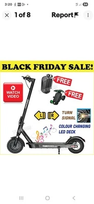 Tuk Rides 8.5" Electric Scooter Foldable e Bike Bluetooth Speaker LED Deck - image 1 of 4