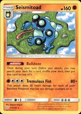 Pokemon Seismitoad SM - Cosmic Eclipse 117/236 Light Play LP+ or Better - Image 1 of 2