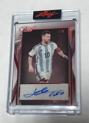 Autógrafo multideporte Lionel Messi 2025 Leaf Pearl 2/3 #PS-LM1 Foto 1 de 3