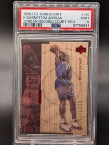 1998 UD Hardcourt Jordan Holding Court Red K.Garnett/Michael Jordan #/2300 PSA 9 - Picture 1 of 2
