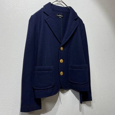Tricot Comme Des Garcons 羊毛西装外套夹克 13AW 定制海军蓝 S 女式罕见 JP — 第 1/4 张图片