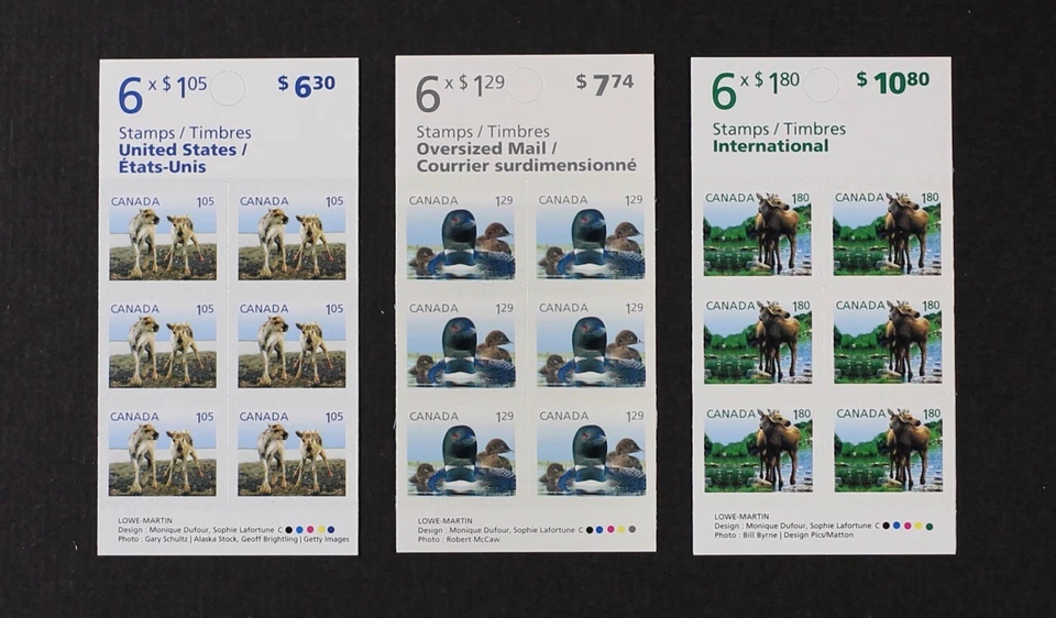 CANADA 2012 #2510a-12a, BK476-478, $1.05, $1.29, $1.80 Baby Animals booklets MNH - Image 1 of 1