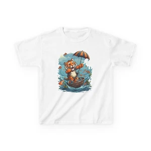Playful Tiger Kids Tee, Cute Animal Shirt, Adventure Kids T-Shirt, Fun [...] - Picture 1 of 21