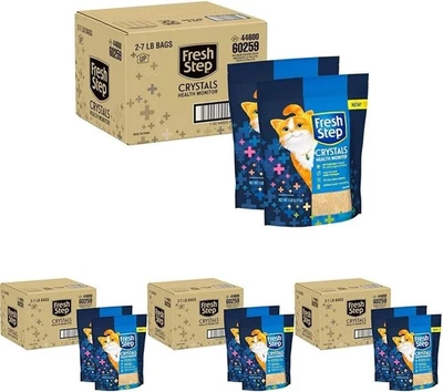 8-pack Fresh Step Crystals Health Monitoring Cat Litter, Unscented,56lbs total