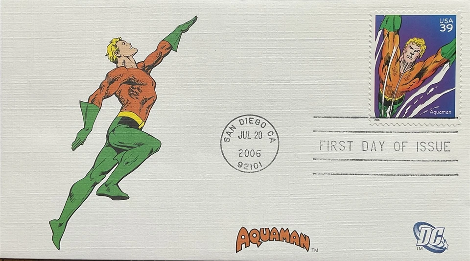Estampilla Fleetwood 4084 Aquaman DC Comics San Diego CA  Foto 1 de 1