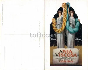 PUBBLICITA' SNIA VISCOSA TORINO-LIBERTY ART NOUVEAU-C55-151 - Picture 1 of 1