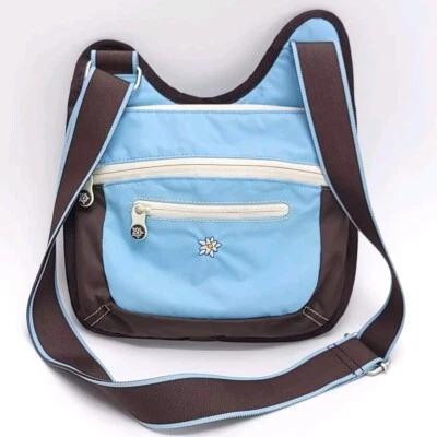 Bolsa tiracolo Sherpani Switch ombro bolsa tote leve azul marrom caminhada LEIA - Imagem 1 de 4