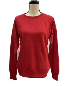 Malaika Womens Sweatshirt Size M/L Crew Neck Long Sleeve Solid Red - Picture 1 of 12