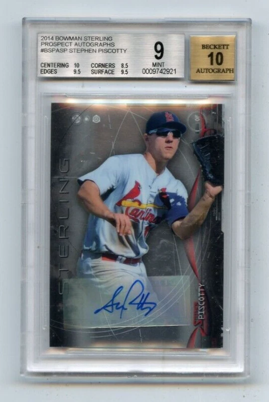 2014 BOWMAN STERLING #BSPA-SP STEPHEN PISCOTTY AUTOGRAPH ROOKIE RC - BGS 9 (921) - Image 1 of 1