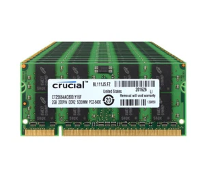 Crucial 10x 2GB 2RX8 PC2-6400S DDR2 800Mhz 200Pin SODIMM RAM Laptop Memory Kits - Picture 1 of 8