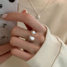 Fashion Pearl Ring Geometric Irregularity Adjustable Opening Finger Ring Gifts