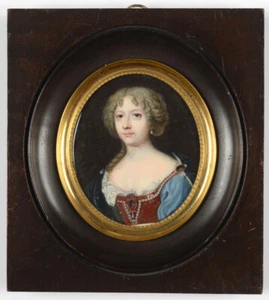 "Portrait of a young lady", high quality French miniature, 18th century - Picture 1 of 5