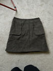 Oasis 8 skirt pockets above knees brown black metallic smart work office warm
