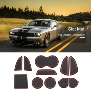 Accesorios de revestimiento de consola de puerta de copa de ajuste personalizado para Dodge Challenger 15-19 11kit - Imagen 1 de 9