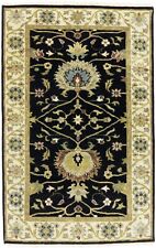 Black Small Floral Design Osh Chobi 3X5 Peshawar Oriental Rug Handmade Carpet